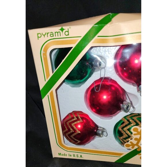 Vintage Pyramid Christmas Ornaments Set MCM - Picture 6 of 7